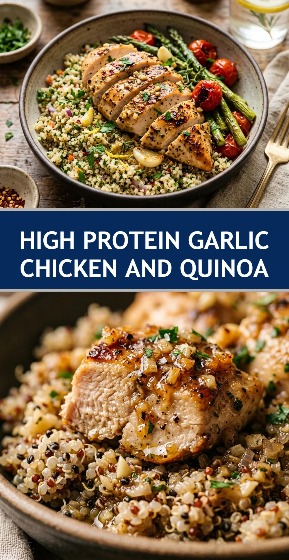 High Protein Garlic Chicken And Quinoa