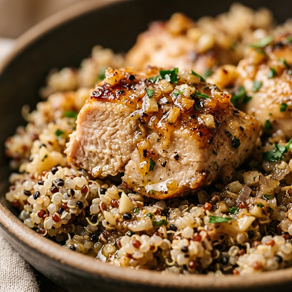 High Protein Garlic Chicken And Quinoa