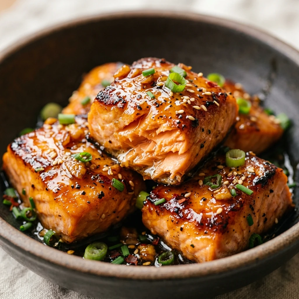 Honey Garlic Salmon Bites