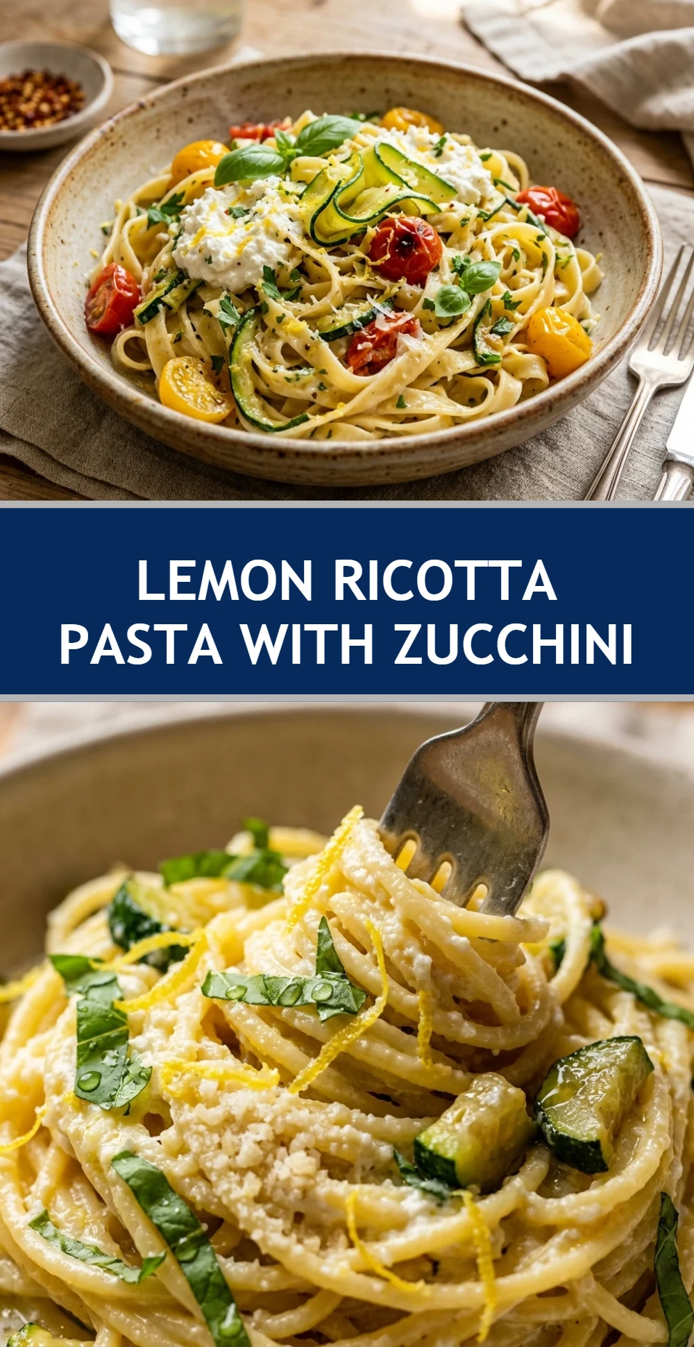 Lemon Ricotta Pasta With Zucchini