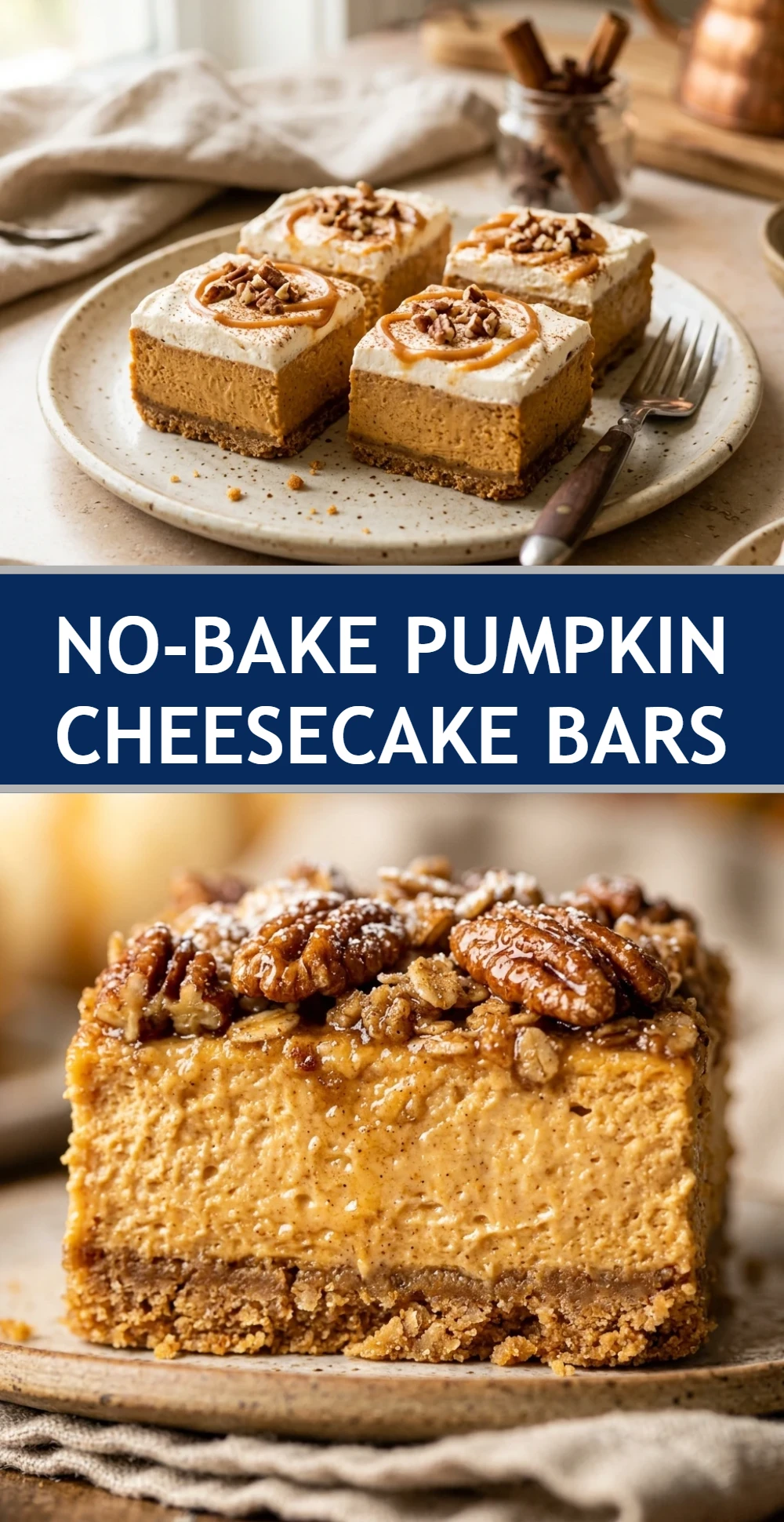 No-Bake Pumpkin Cheesecake Bars
