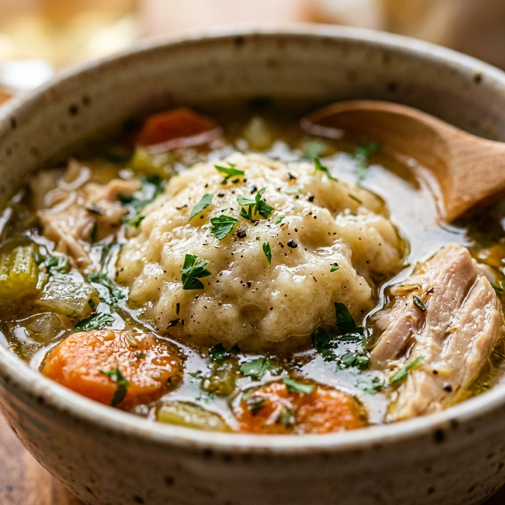 One Pot Chicken Dumpling Soup