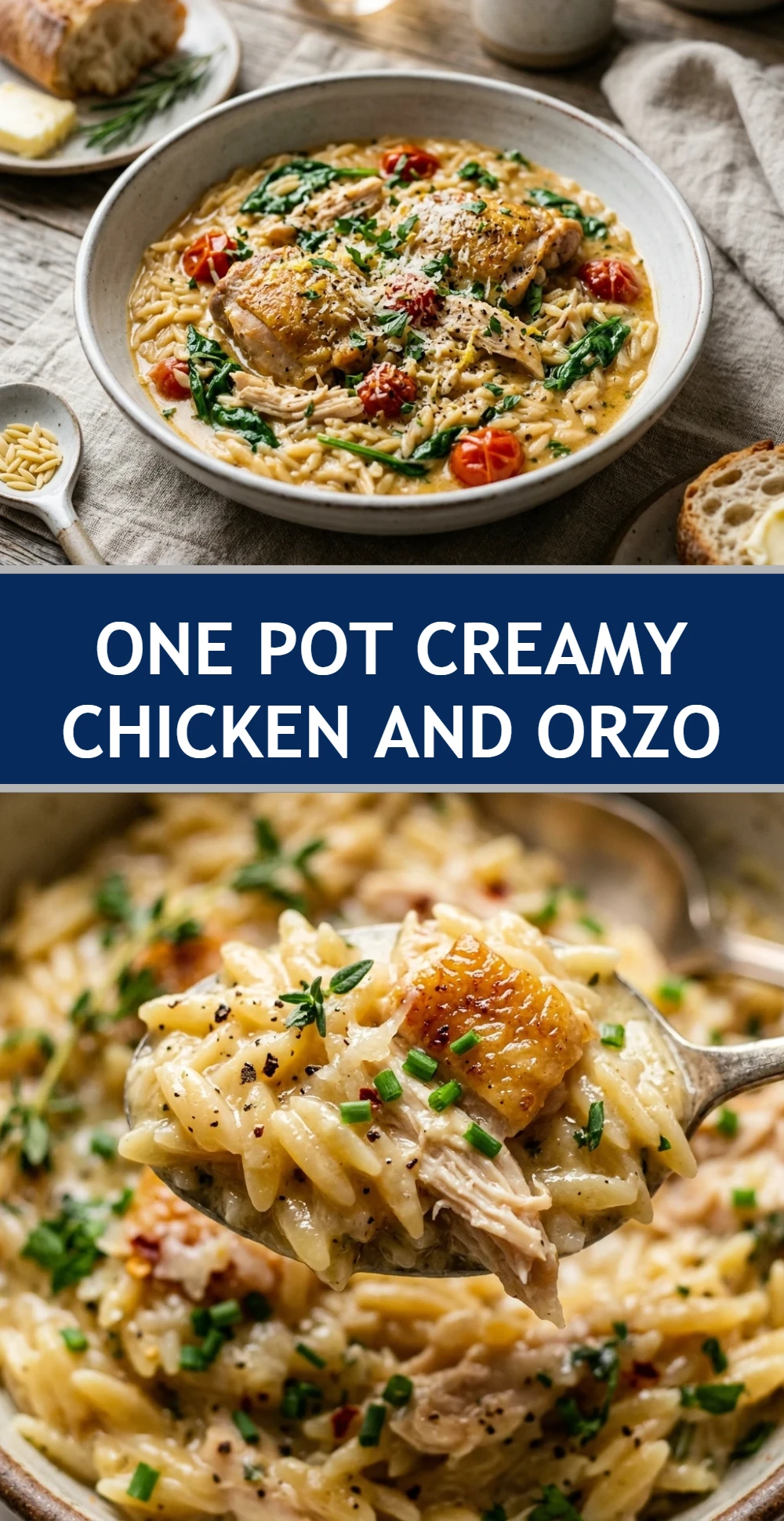 One Pot Creamy Chicken And Orzo