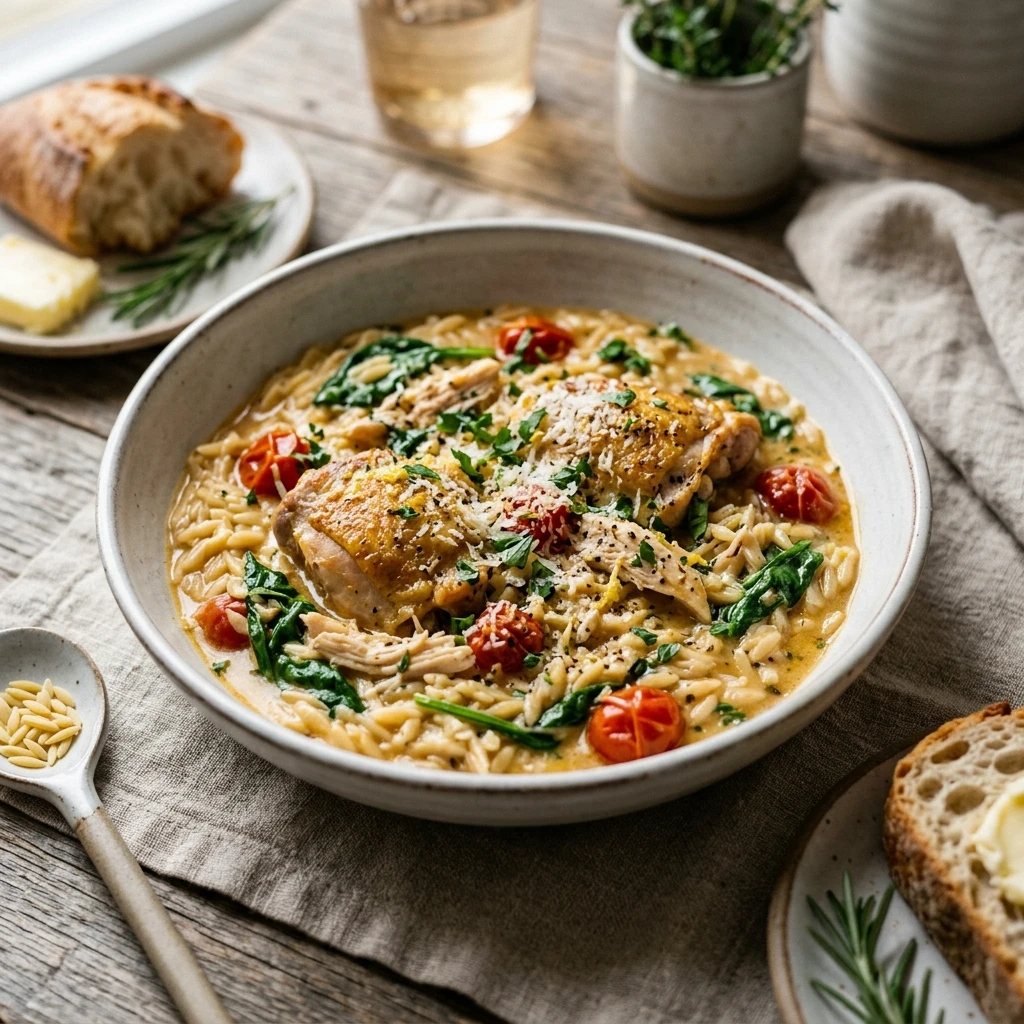 One Pot Creamy Chicken And Orzo