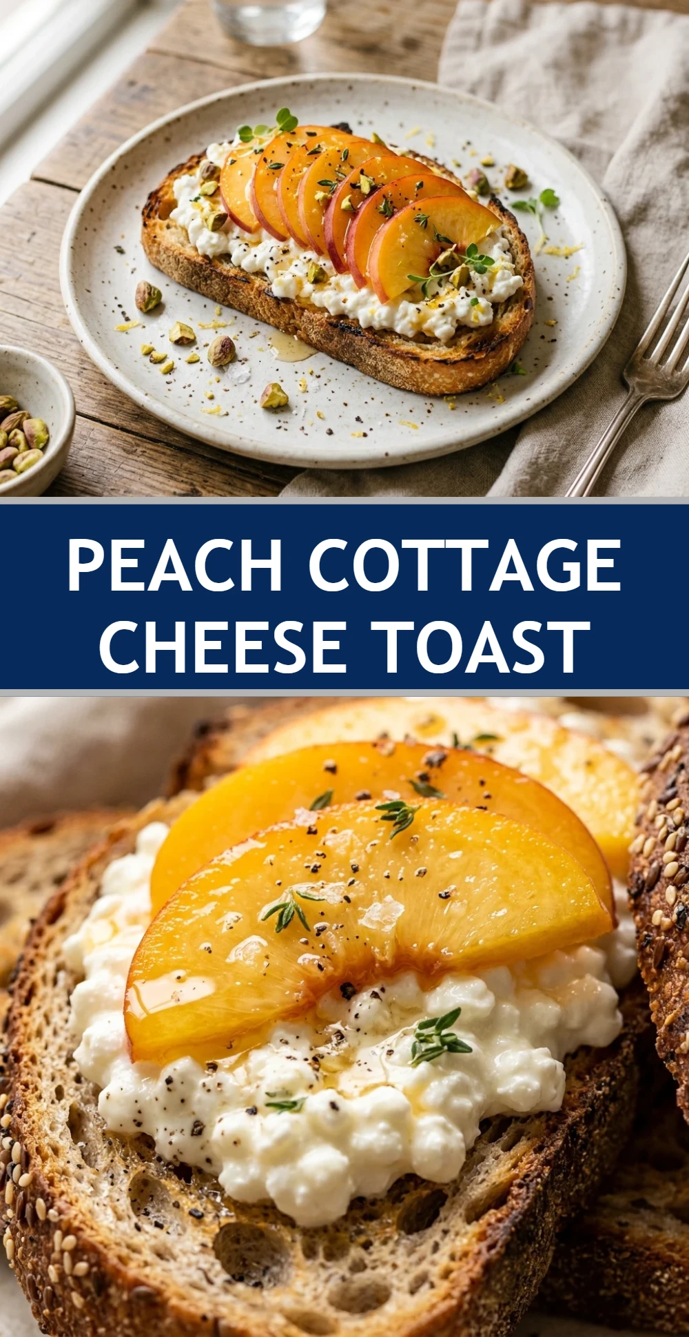 Peach Cottage Cheese Toast