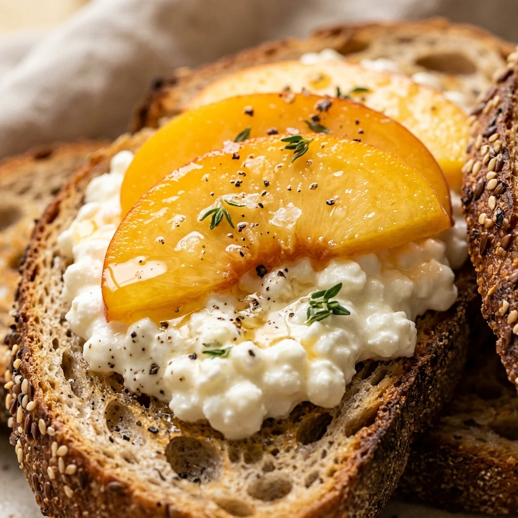 Peach Cottage Cheese Toast