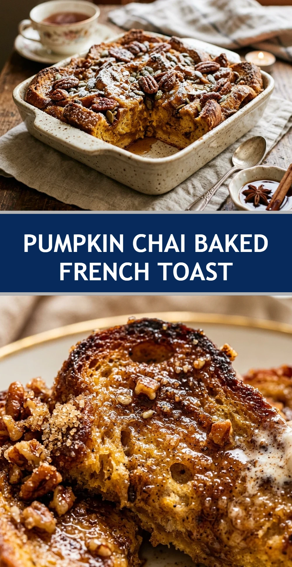 Pumpkin Chai Baked French Toast