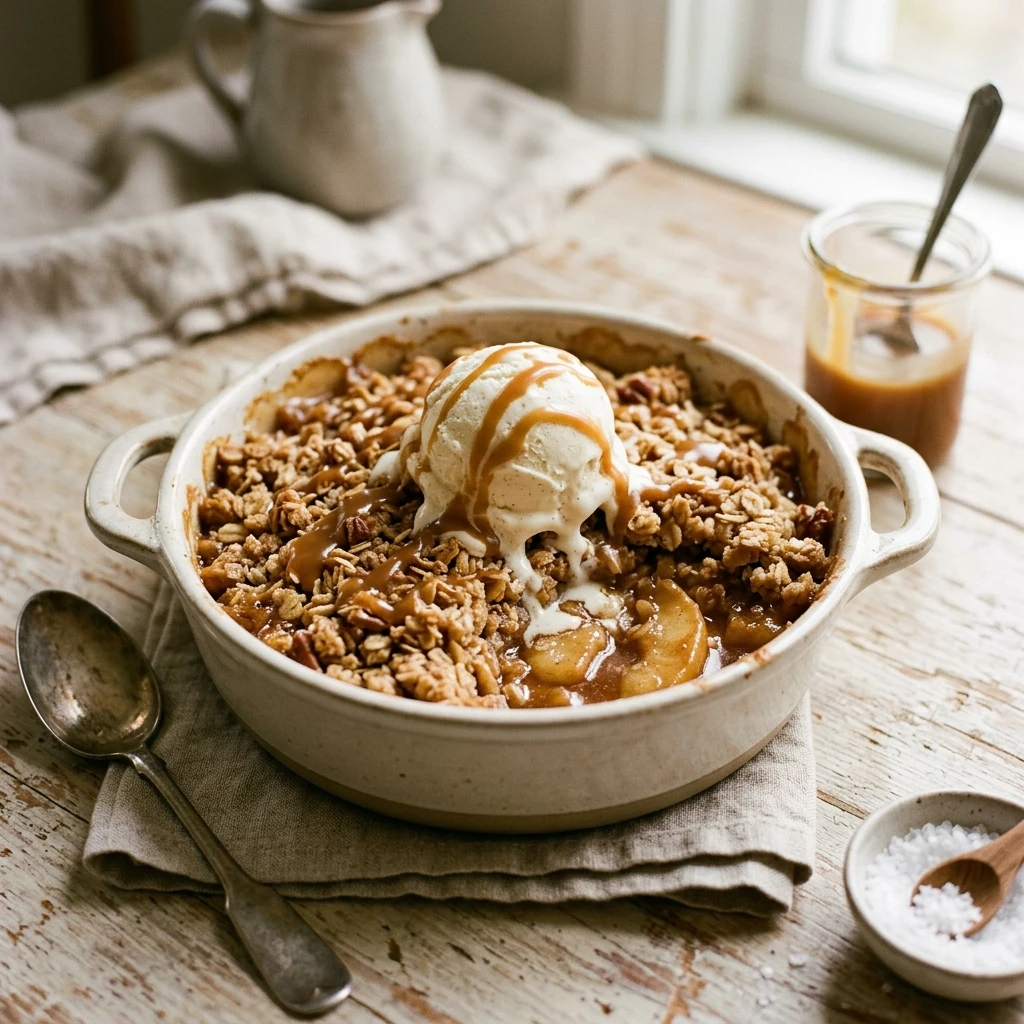 Salted Caramel Apple Crisp