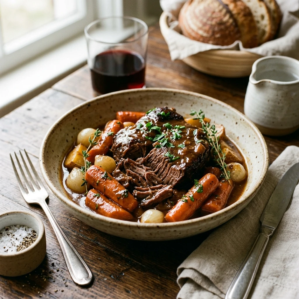 Slow Cooker Pot Roast With Carrots