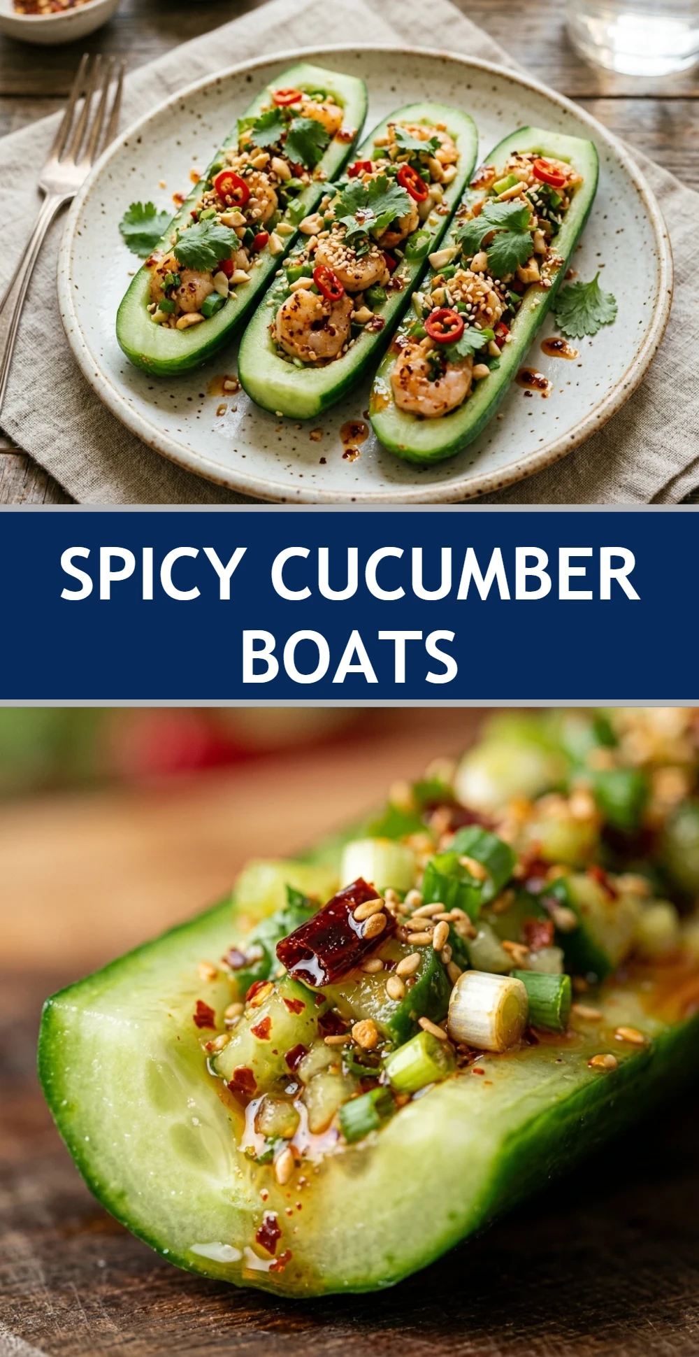 Spicy Cucumber Boats