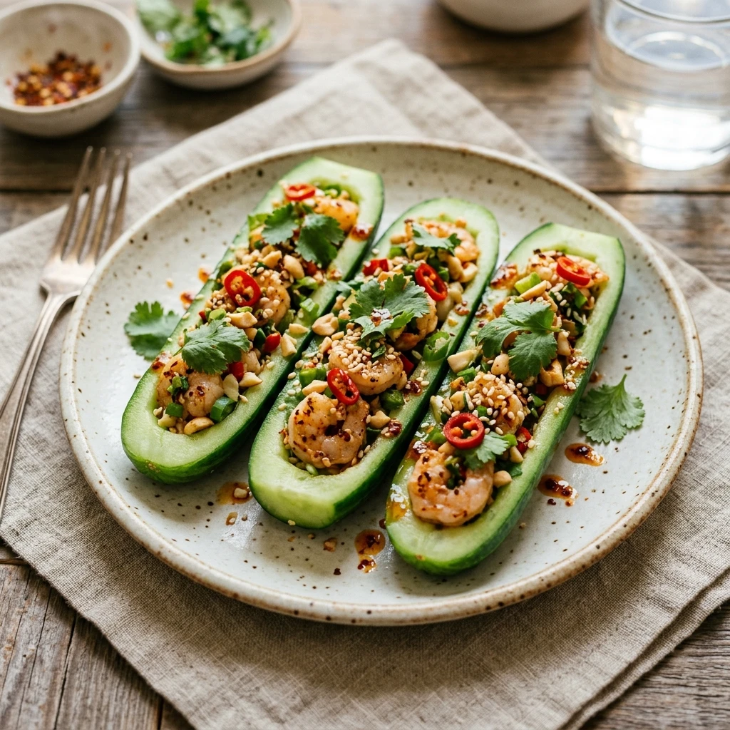 Spicy Cucumber Boats