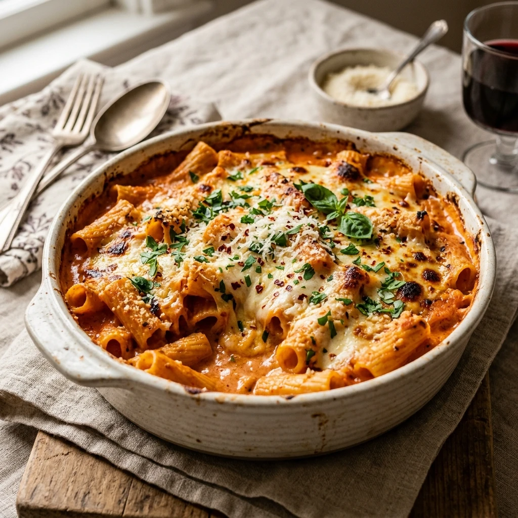 Spicy Vodka Pasta Bake