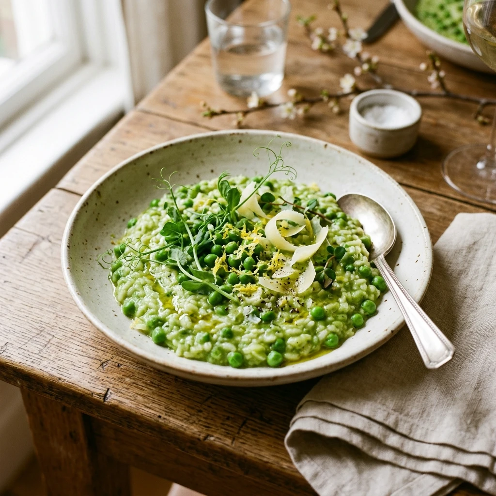 spring pea risotto recipe