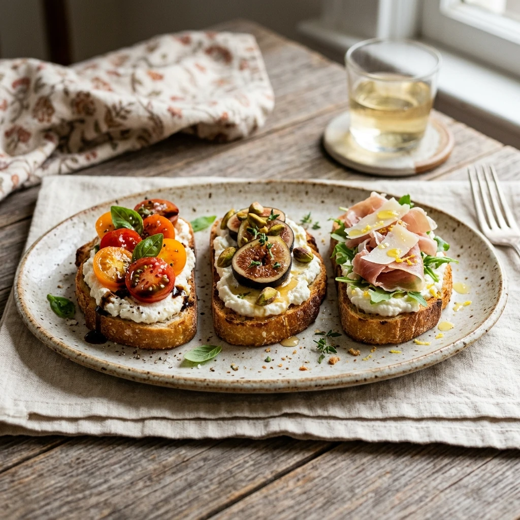 Whipped Ricotta Crostini
