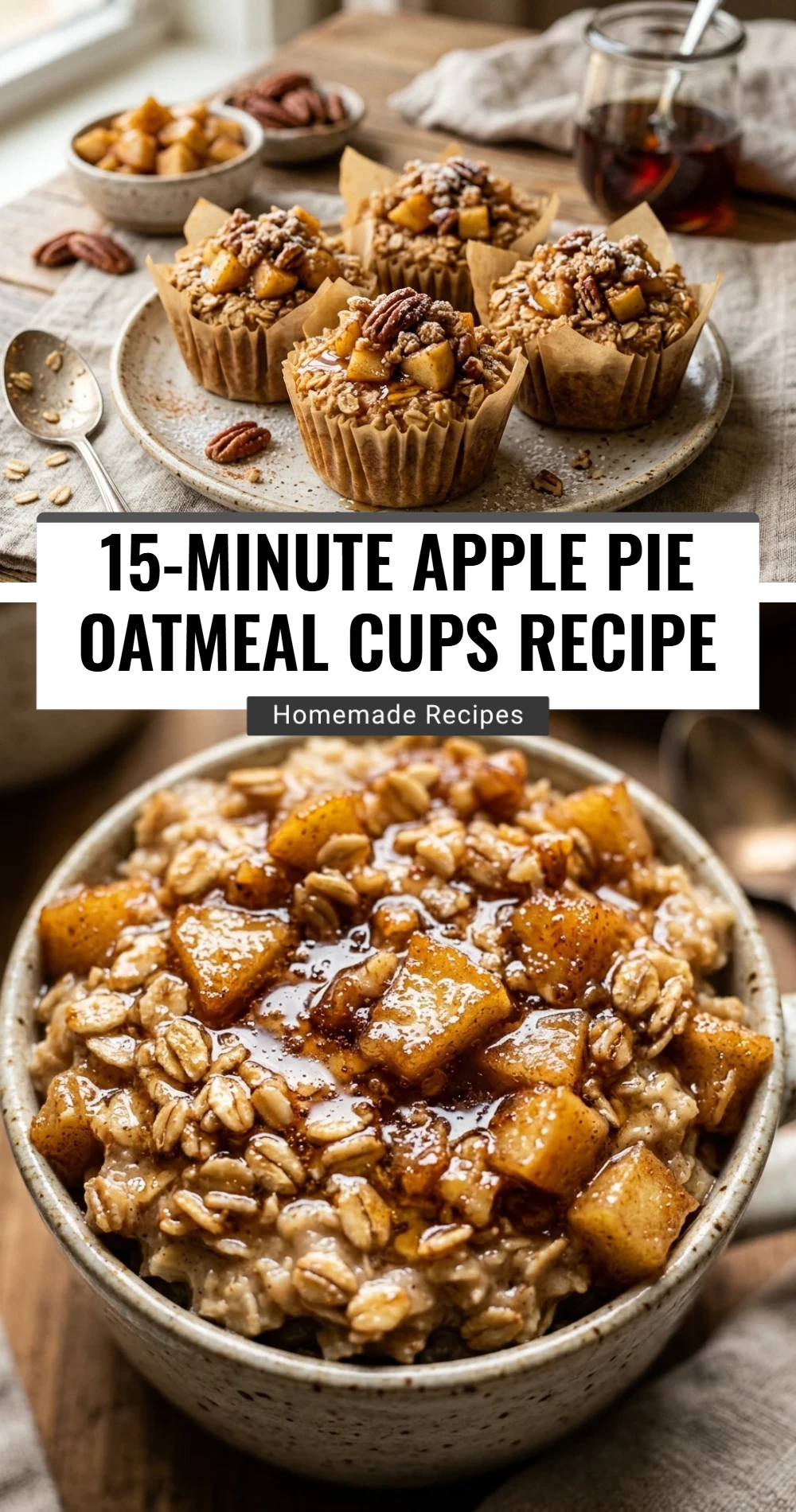 15-Minute Apple Pie Oatmeal Cups Recipe