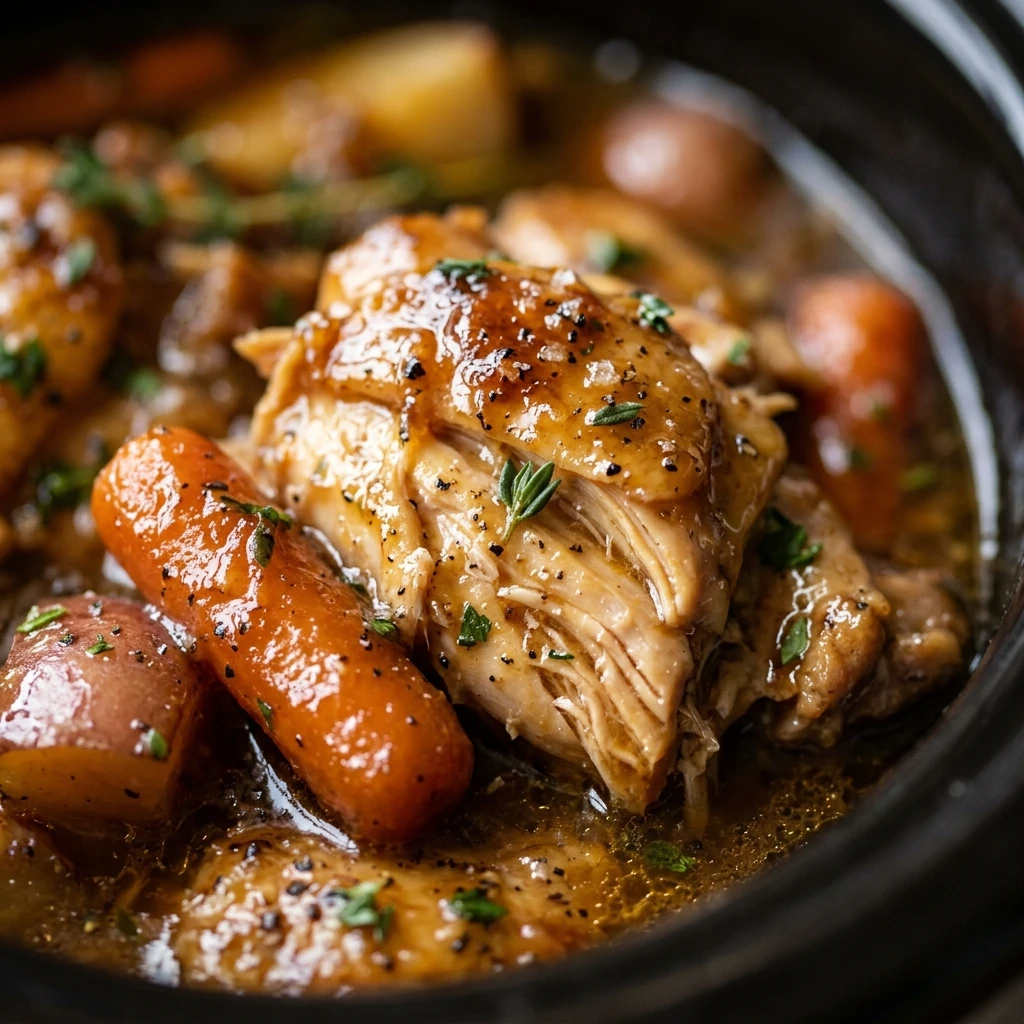 4 Hour Crockpot Honey Butter Chicken And Veggies