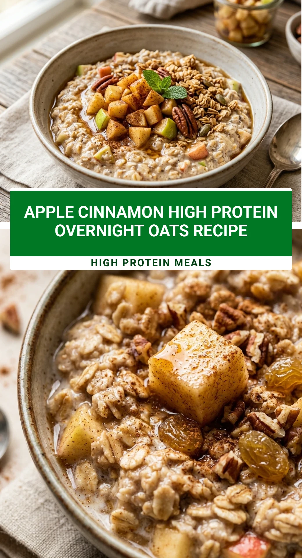 Apple Cinnamon High Protein Overnight Oats Recipe