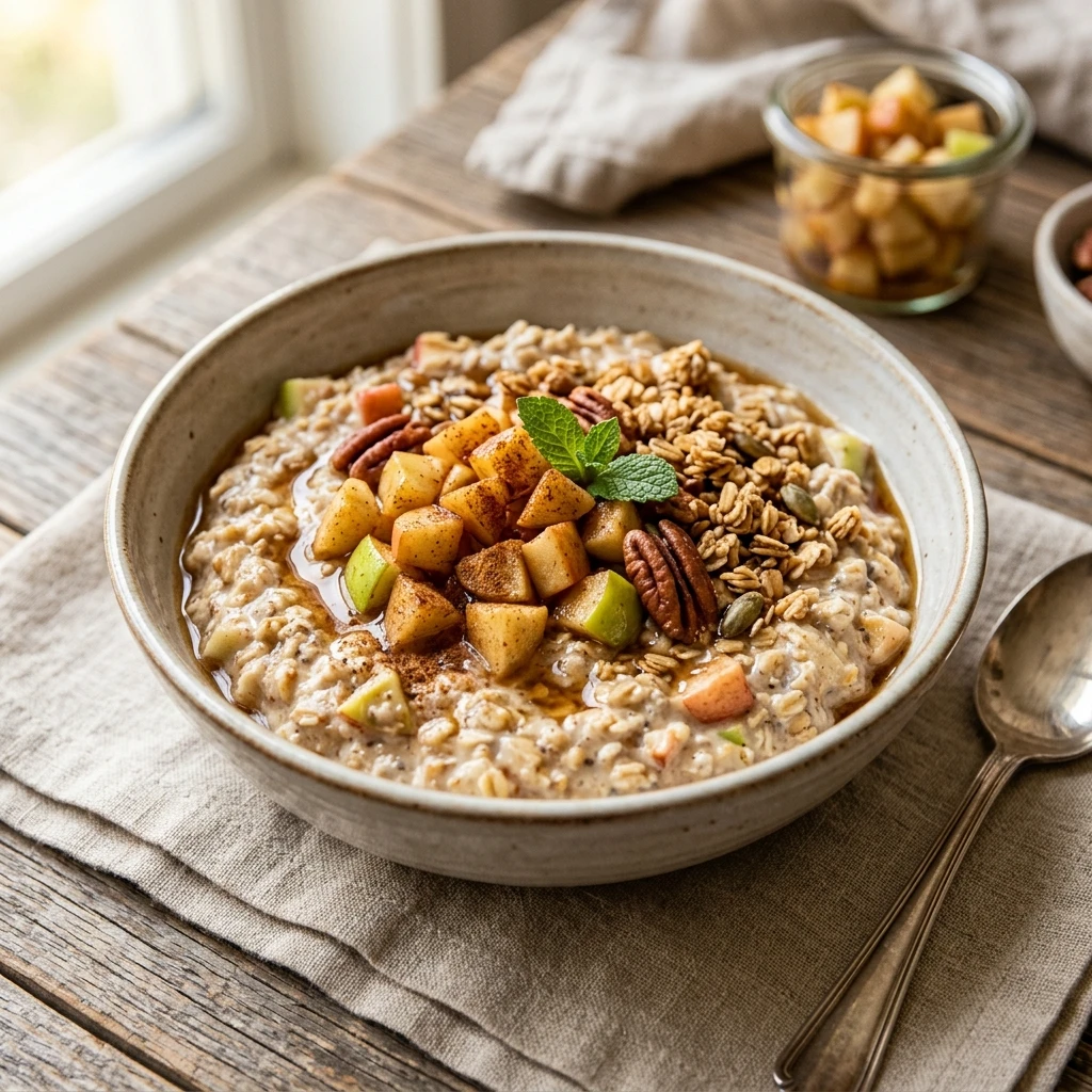 Apple Cinnamon High Protein Overnight Oats Recipe