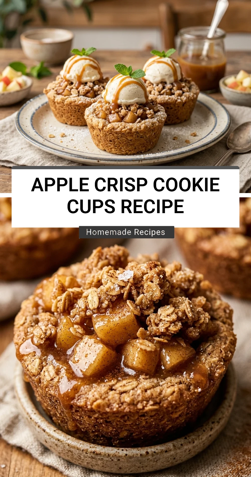 Apple Crisp Cookie Cups Recipe