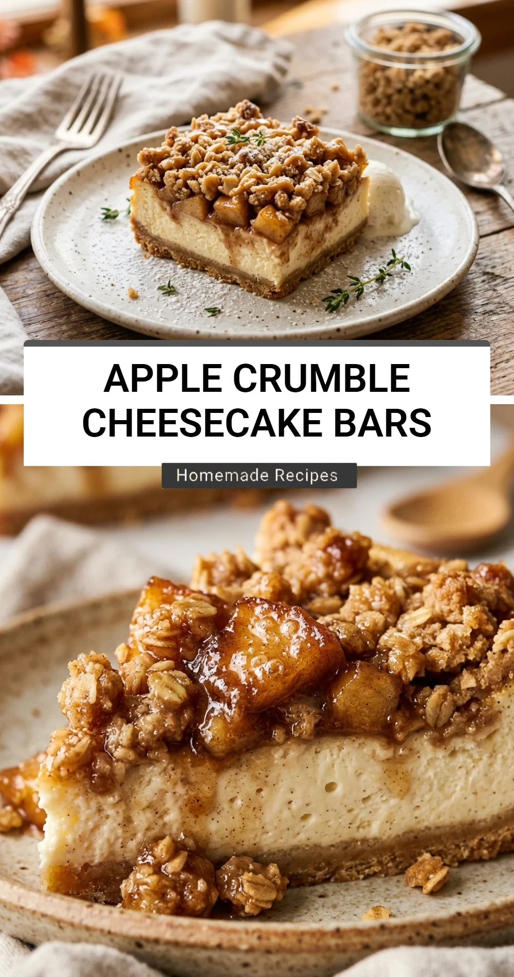 Apple Crumble Cheesecake Bars