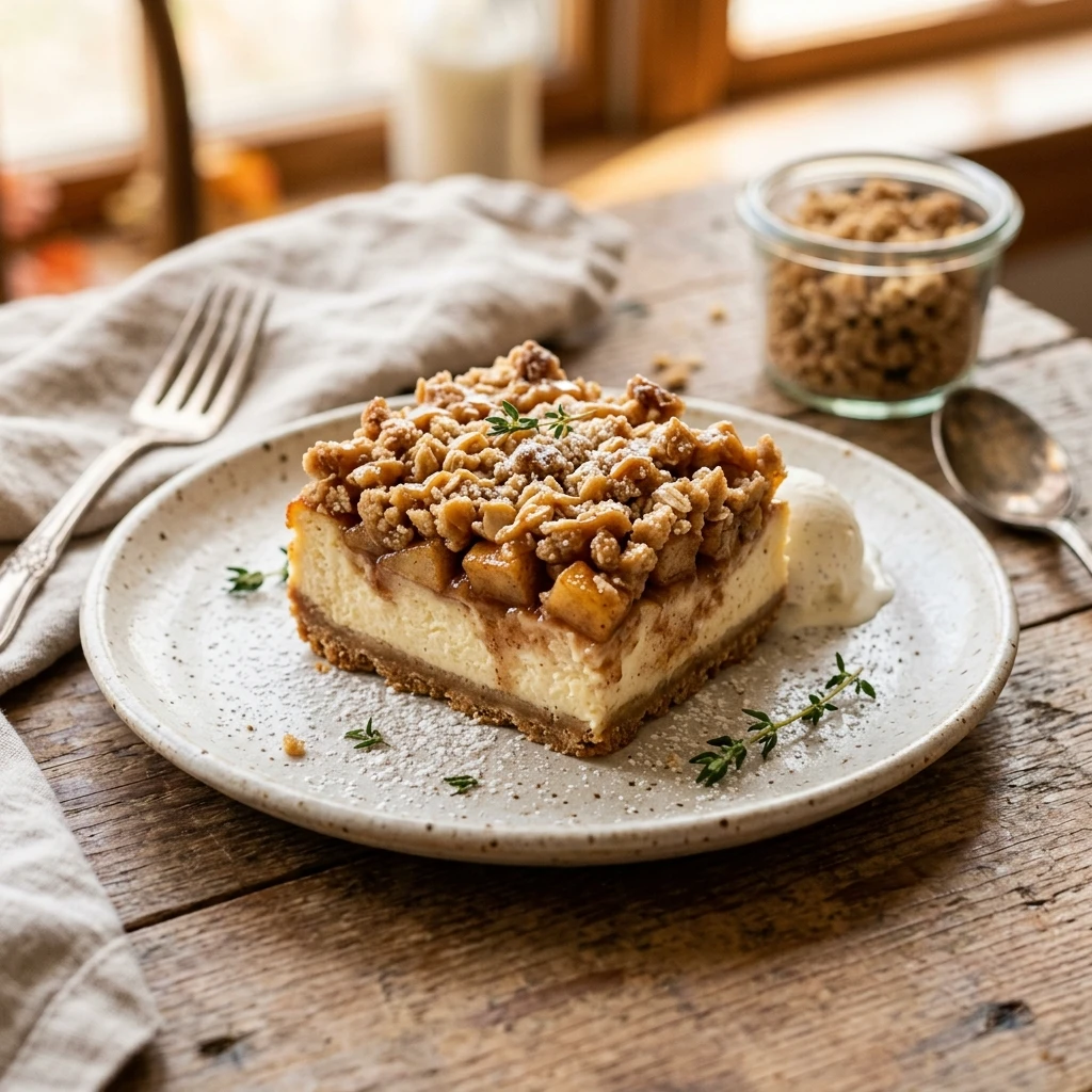 Apple Crumble Cheesecake Bars