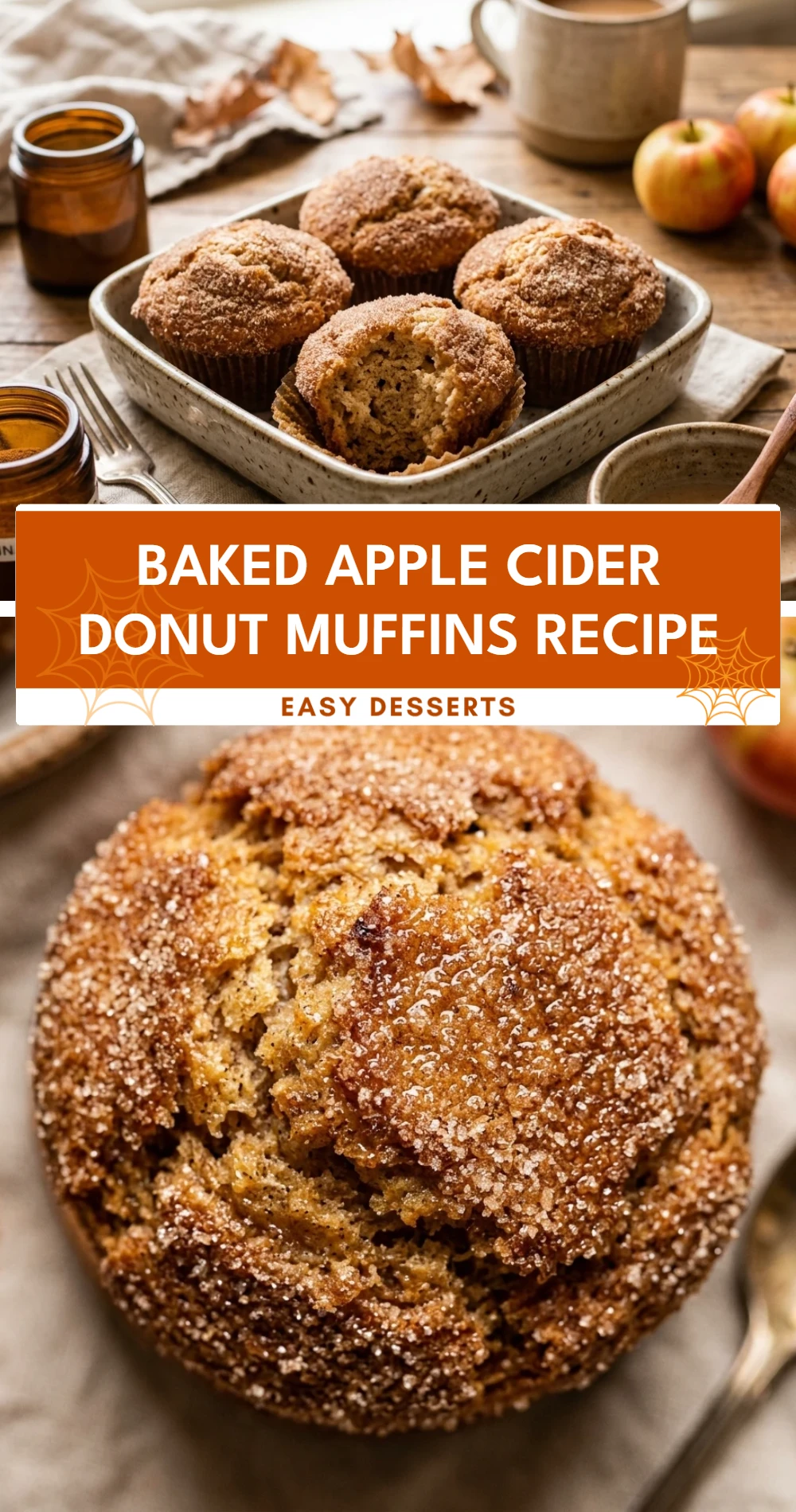 Baked Apple Cider Donut Muffins Recipe