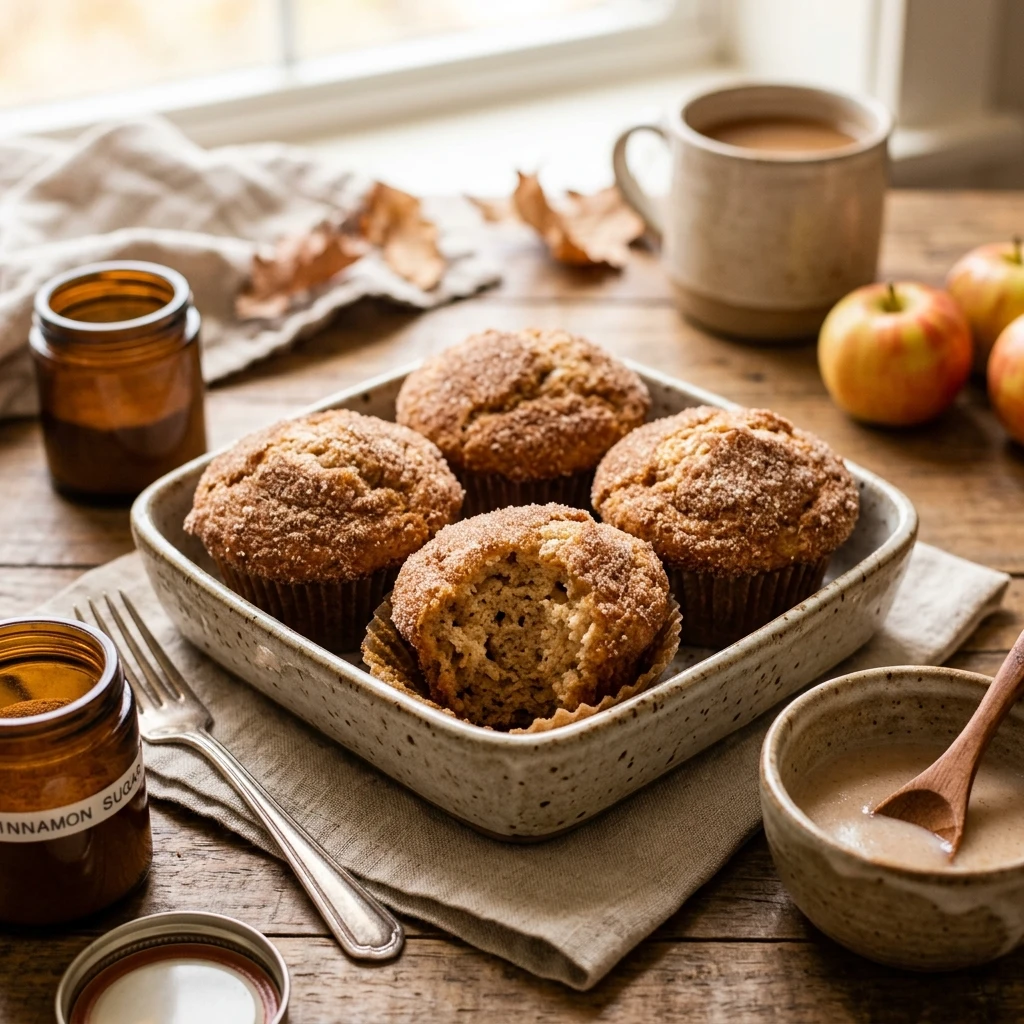 Baked Apple Cider Donut Muffins Recipe