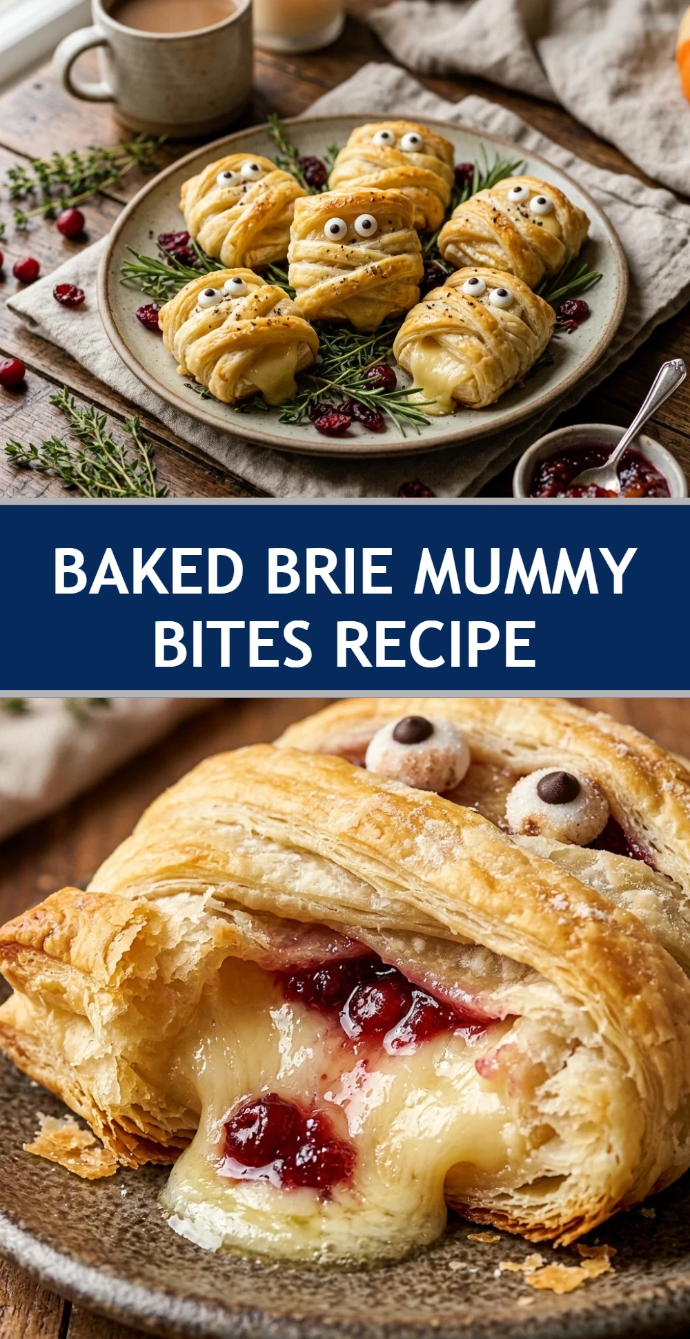 Baked Brie Mummy Bites Recipe