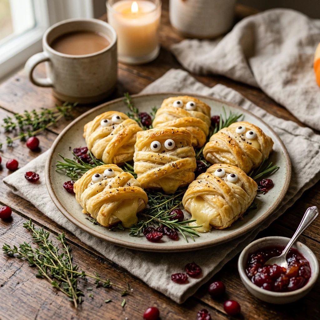Baked Brie Mummy Bites Recipe