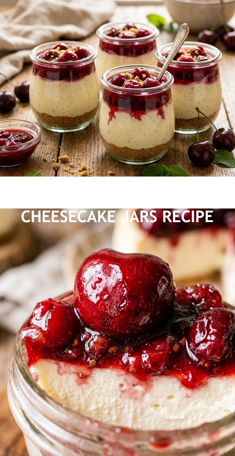 Bloody Cherry Cheesecake Jars Recipe