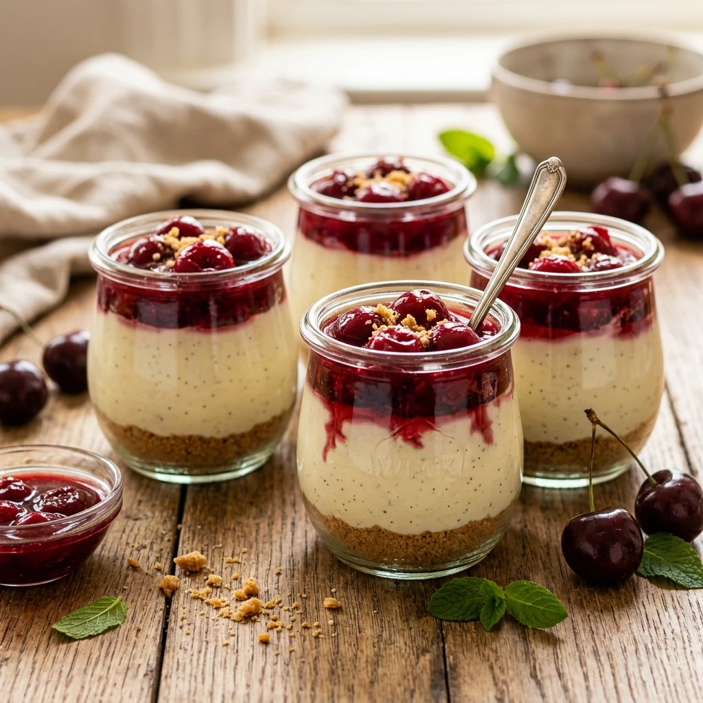Bloody Cherry Cheesecake Jars Recipe