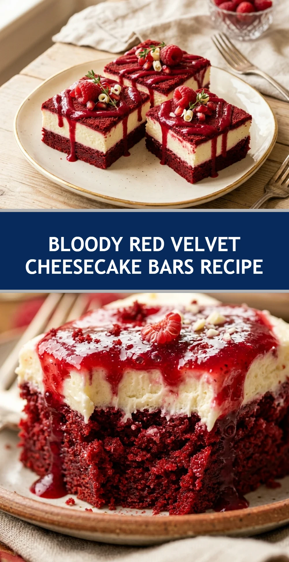 Bloody Red Velvet Cheesecake Bars Recipe
