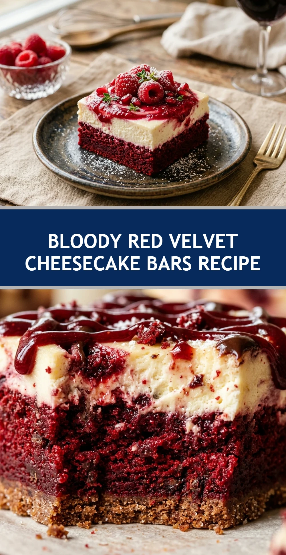 Bloody Red Velvet Cheesecake Bars Recipe