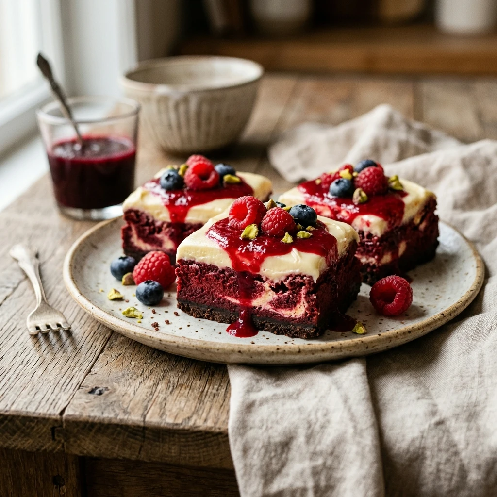 Bloody Red Velvet Cheesecake Bars Recipe