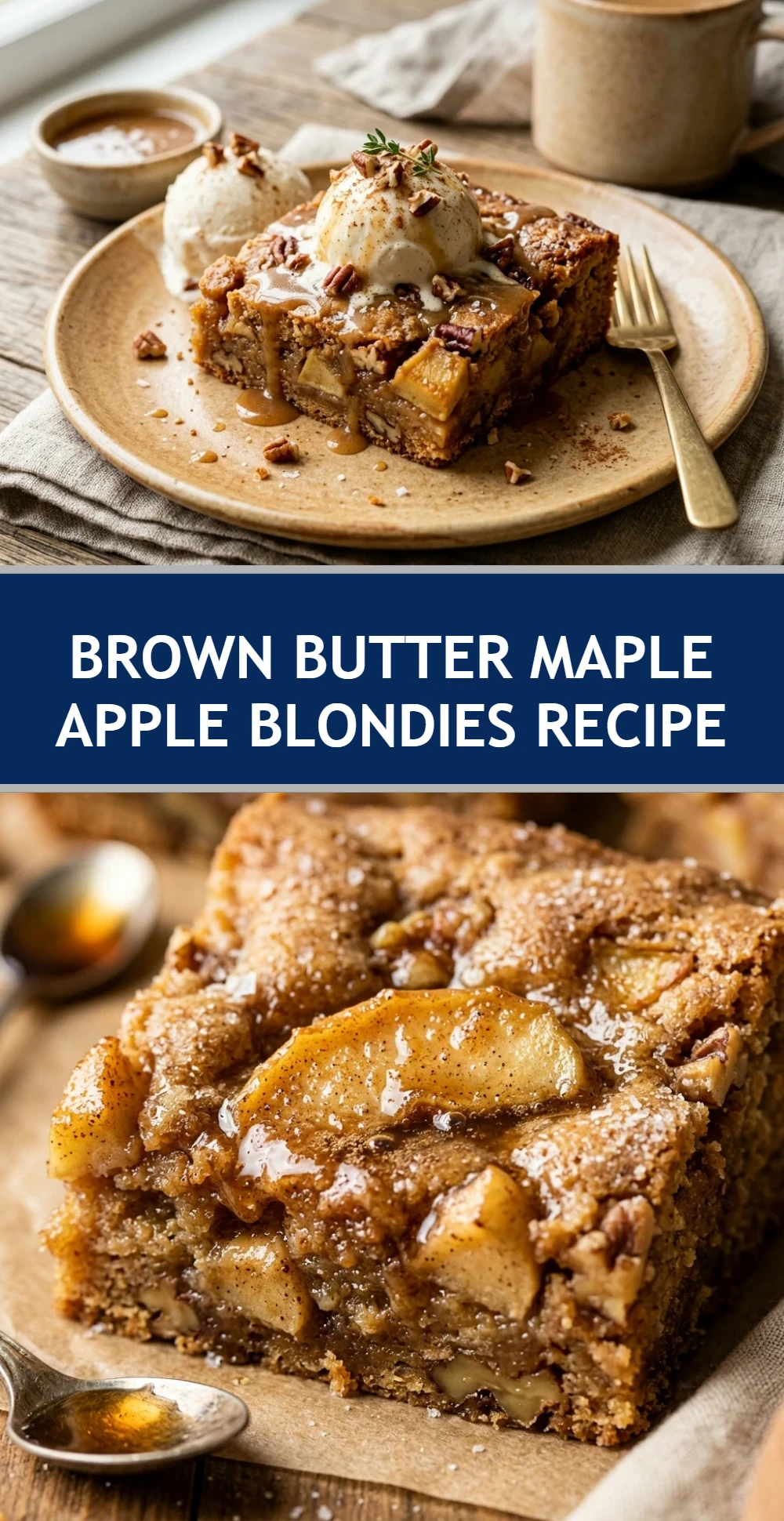 Brown Butter Maple Apple Blondies Recipe