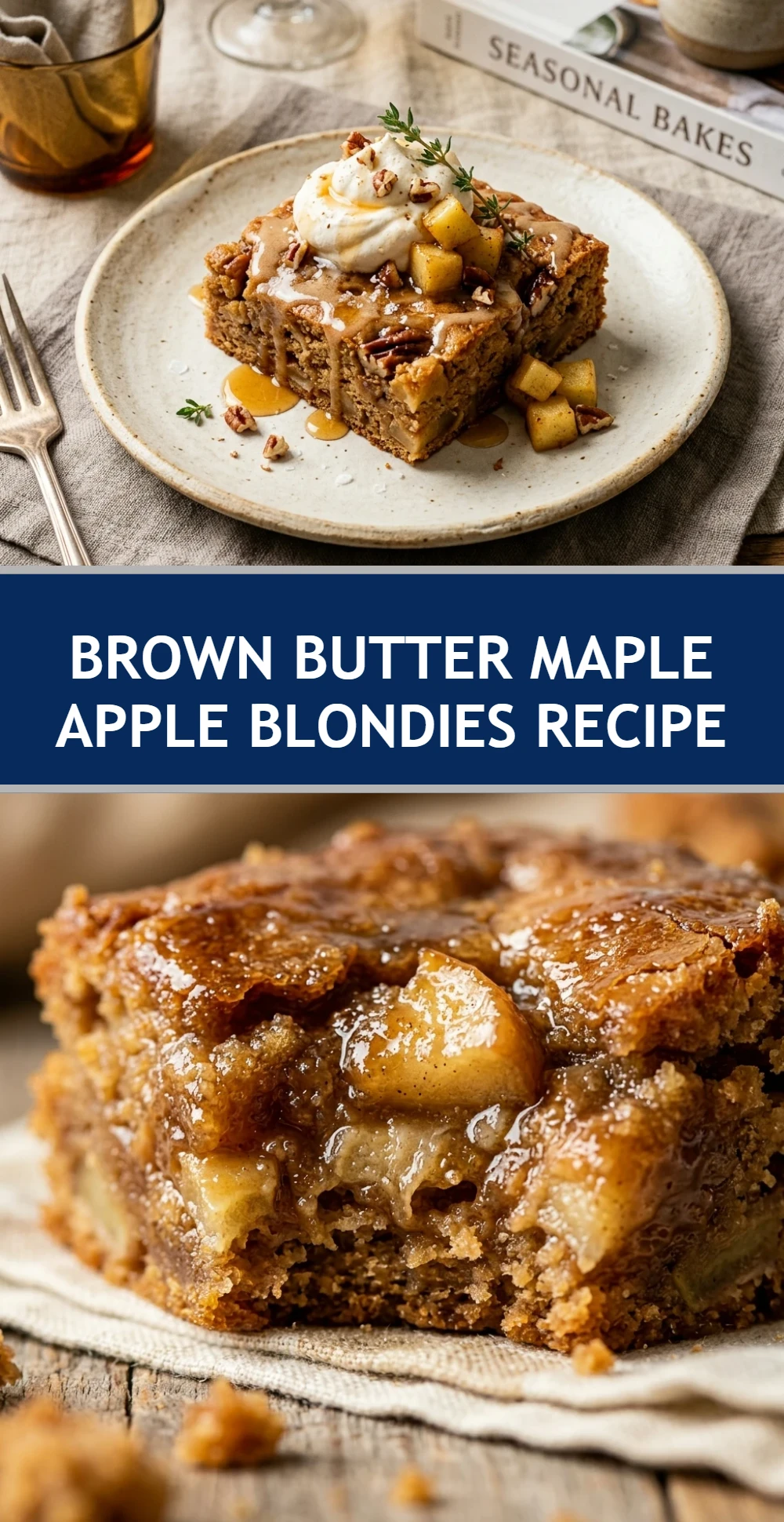 Brown Butter Maple Apple Blondies Recipe