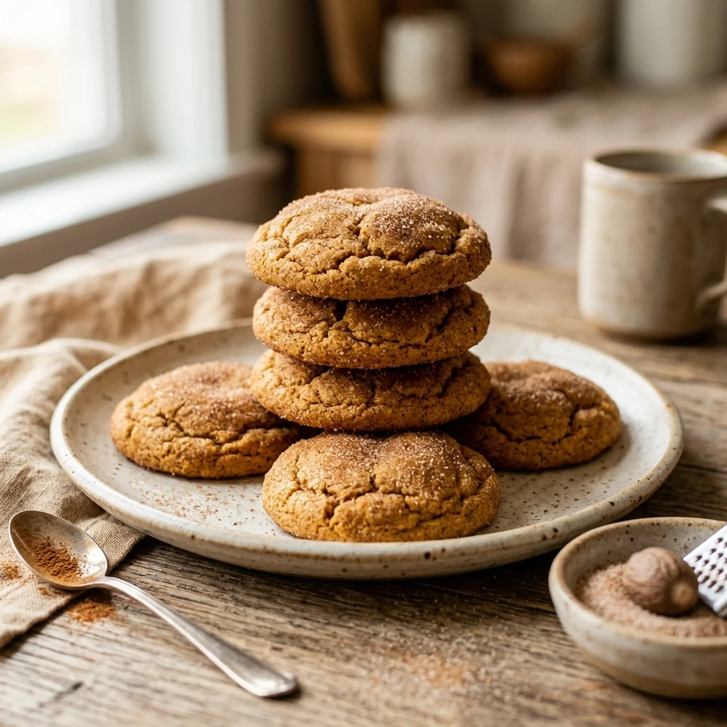 Brown Butter Pumpkin Snickerdoodle Cookies