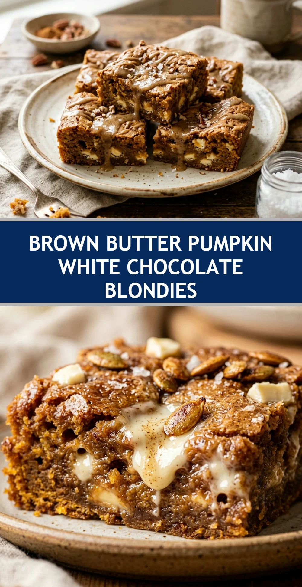 Brown Butter Pumpkin White Chocolate Blondies