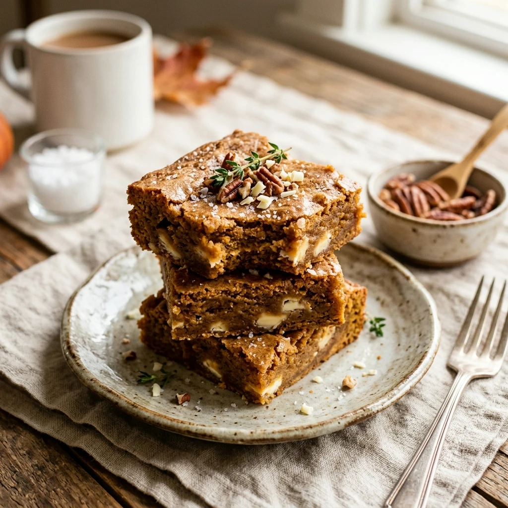 Brown Butter Pumpkin White Chocolate Blondies