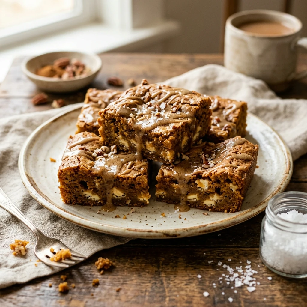 Brown Butter Pumpkin White Chocolate Blondies