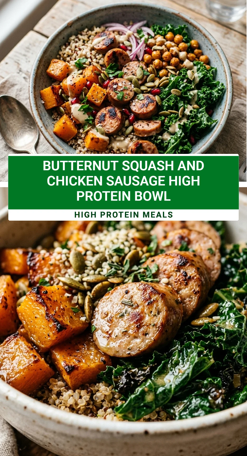 Butternut Squash And Chicken Sausage High Protein Bowl
