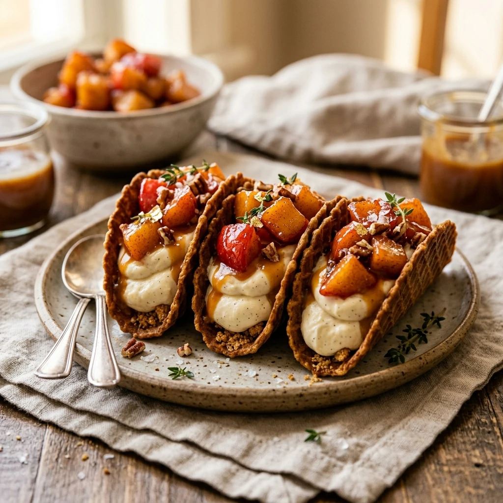 Candy Apple Cheesecake Tacos Recipe