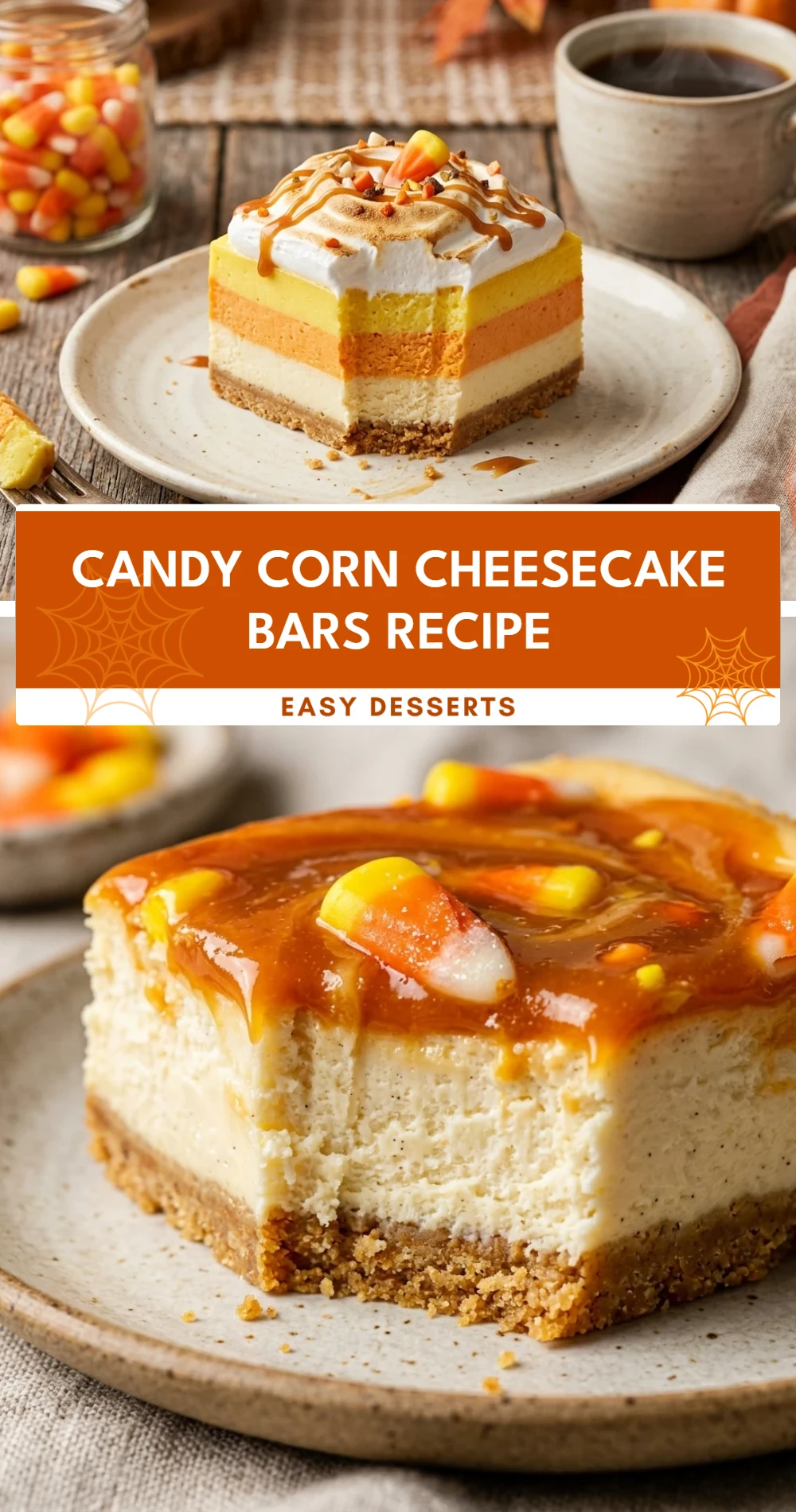 Candy Corn Cheesecake Bars Recipe