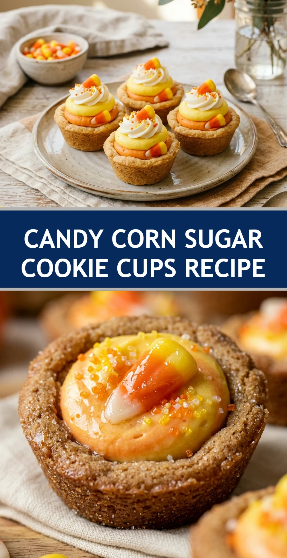 Candy Corn Sugar Cookie Cups Recipe
