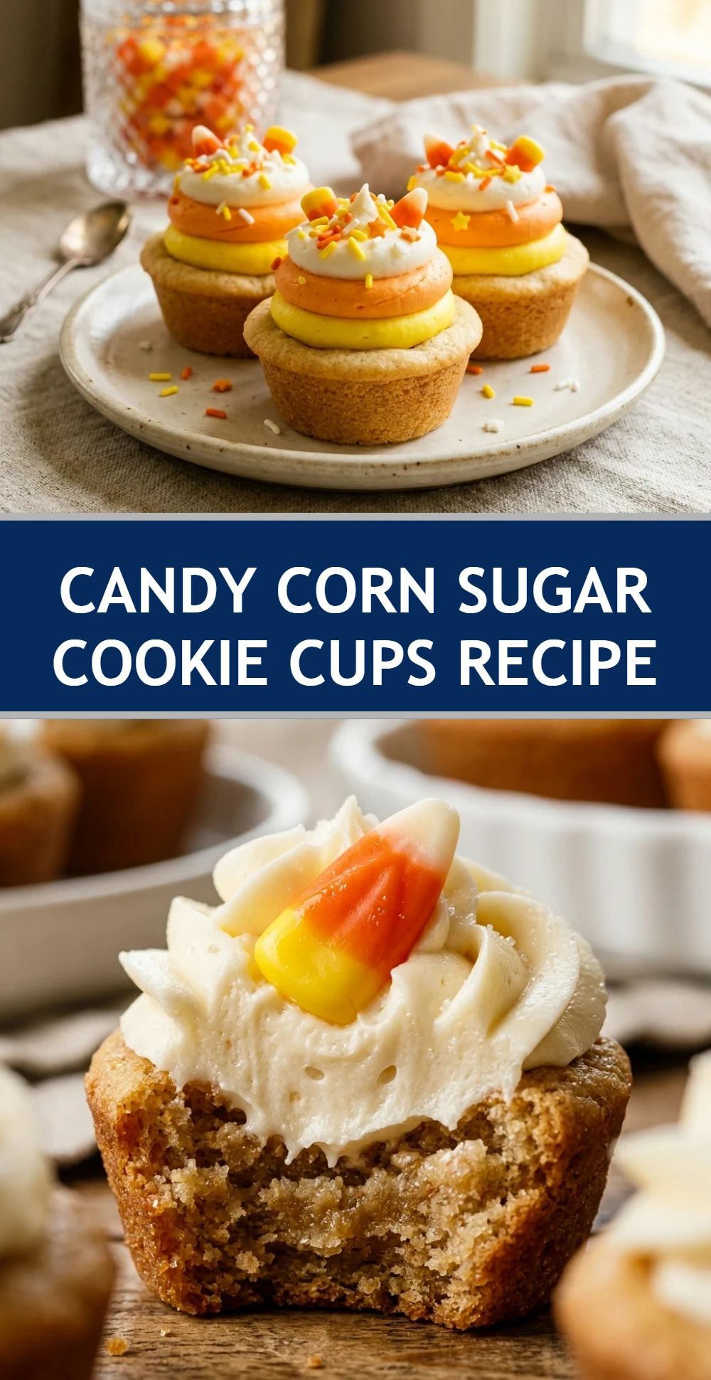 Candy Corn Sugar Cookie Cups Recipe