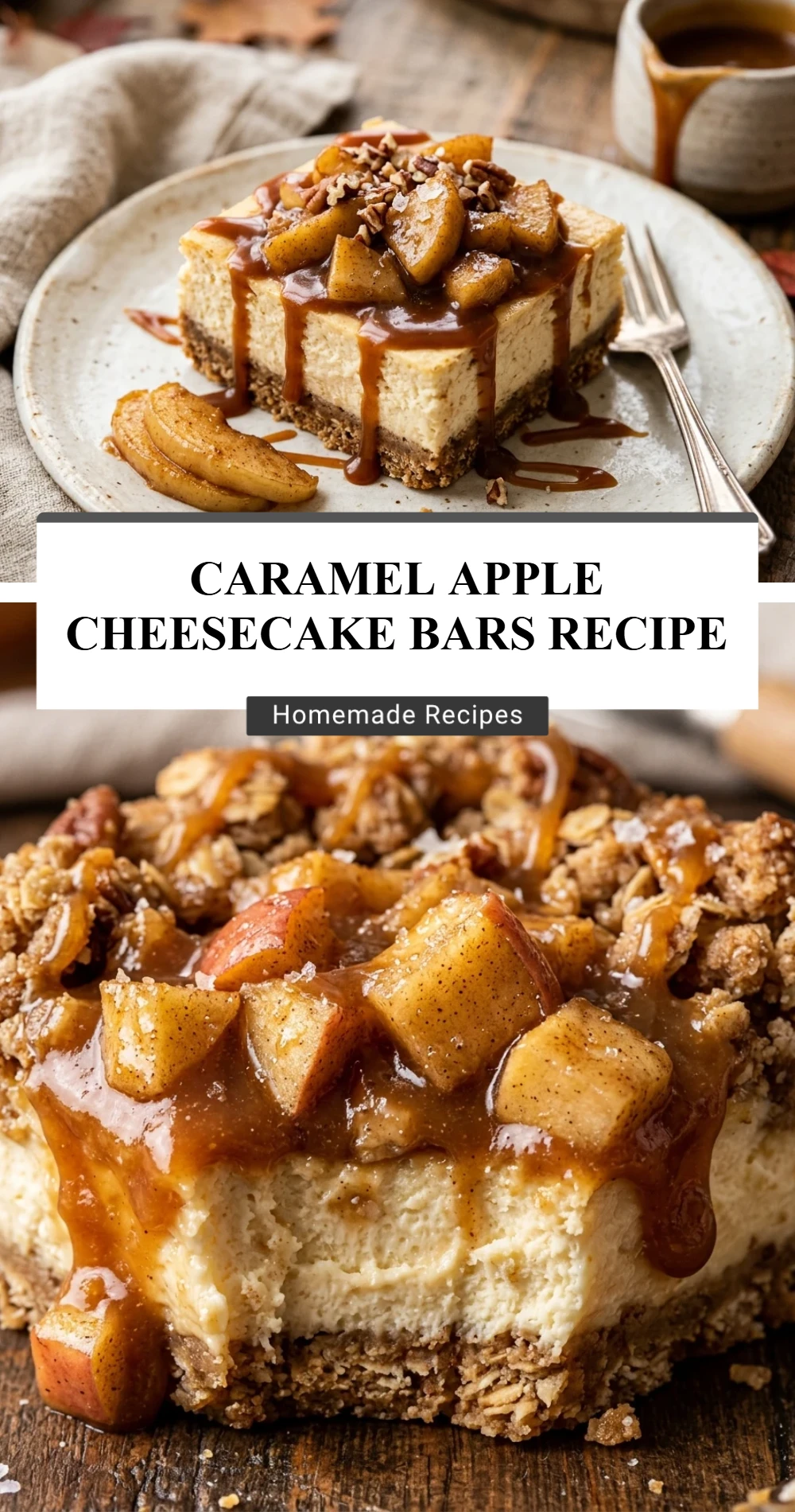 Caramel Apple Cheesecake Bars Recipe
