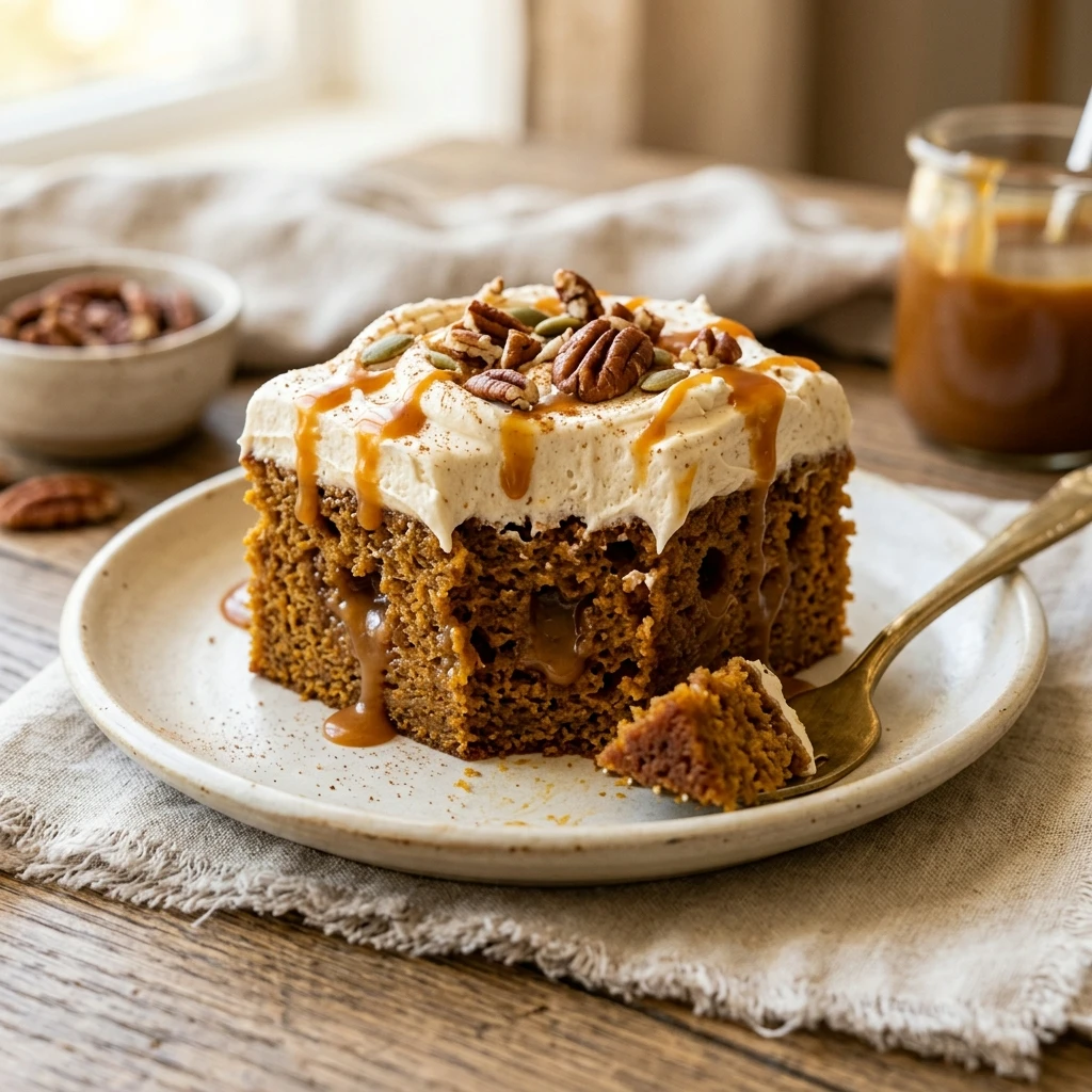 Caramel Pumpkin Poke Cake Recipe