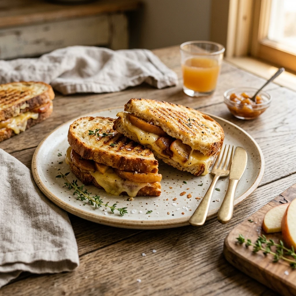 Caramelized Apple And Cheddar Panini Recipe