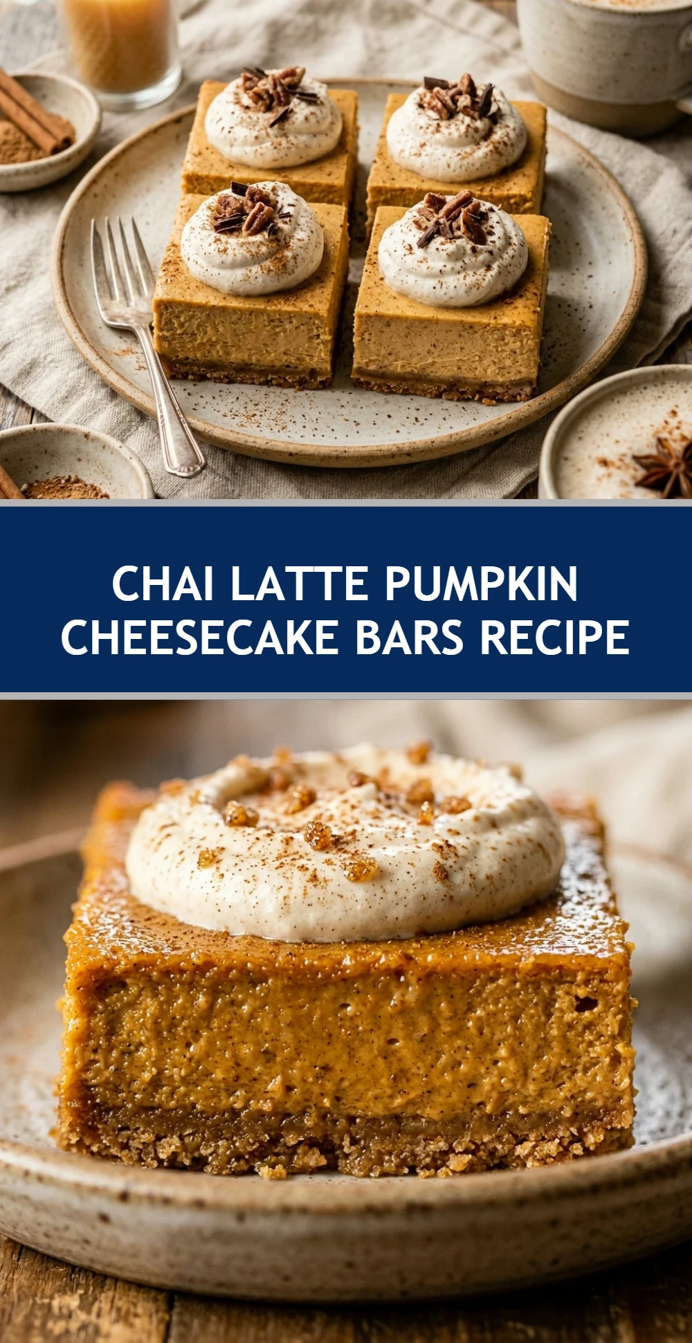 Chai Latte Pumpkin Cheesecake Bars Recipe
