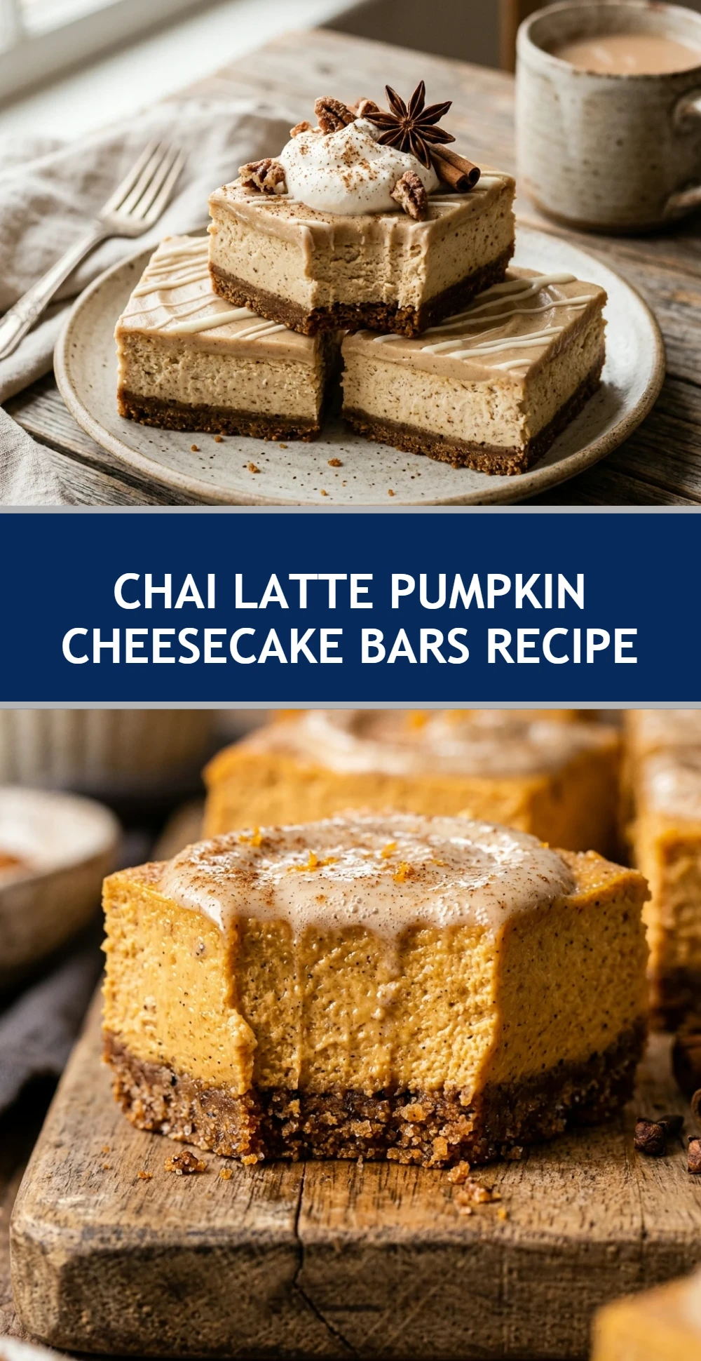 Chai Latte Pumpkin Cheesecake Bars Recipe